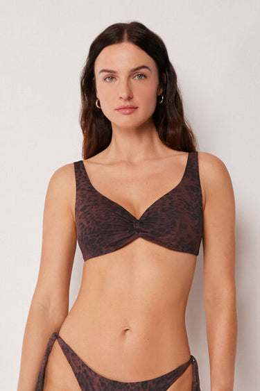 Balconette Bikini Top Dark Animalier