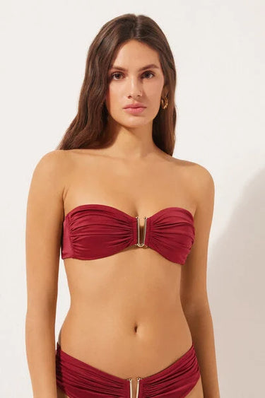 Bandeau Bikini Top Shiny Satin