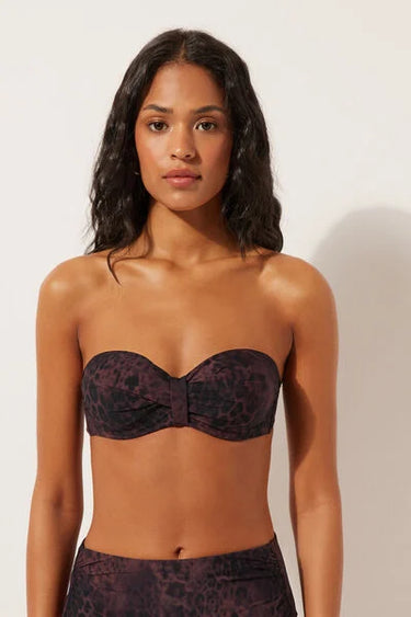 Bandeau Bikini Top Dark Animalier