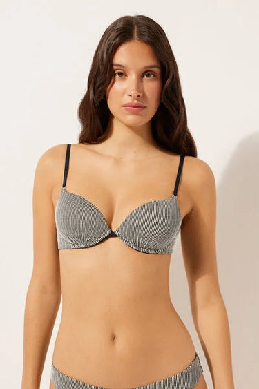 Push-Up Bikini Top Golden Stripes