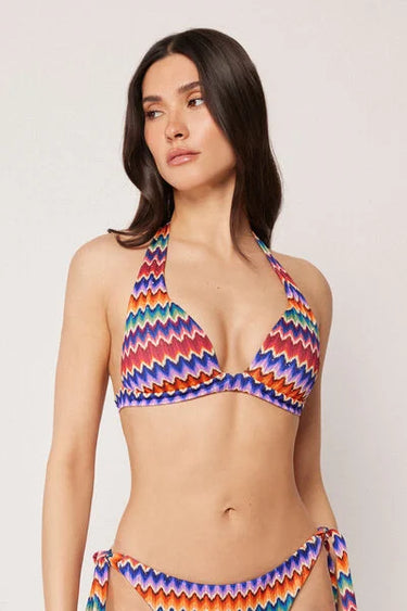 Padded Triangle Bikini Top Vibrant Chevron
