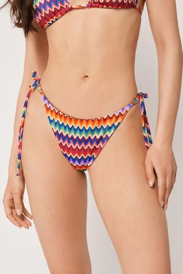 Tie Brazilian Bikini Bottoms Vibrant Chevron