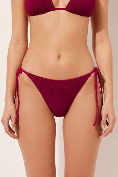 Tie Bikini Bottoms Crinkle Waves