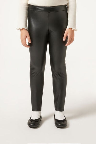 Girls’ Leather Effect Thermal Leggings