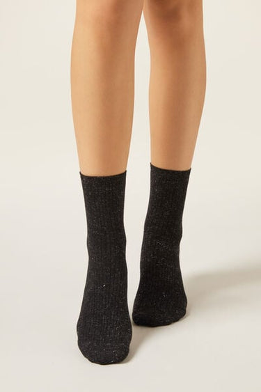 Glitter Cashmere Short Socks