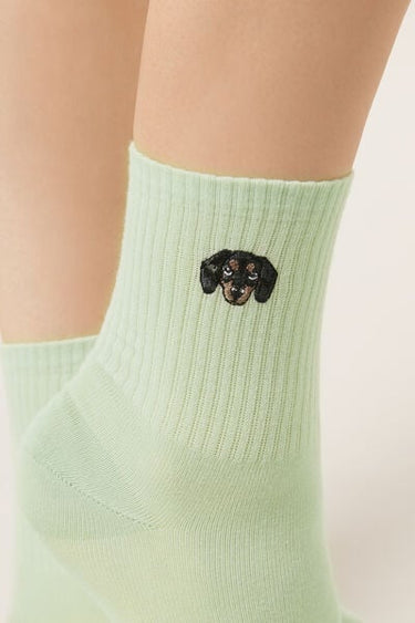 Dogs Embroidered Socks