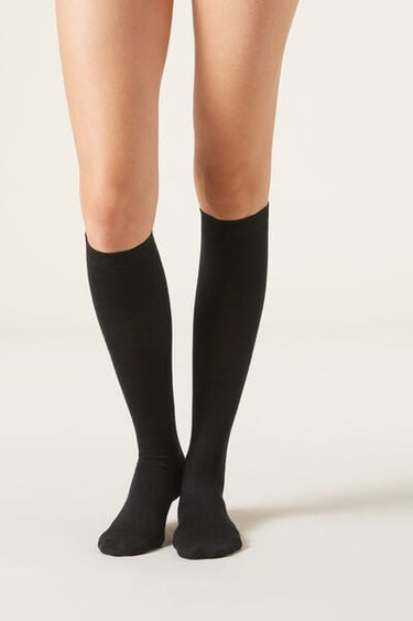 Wool and cotton long socks