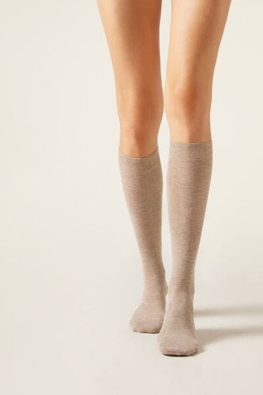 Glitter Long Socks with Cashmere