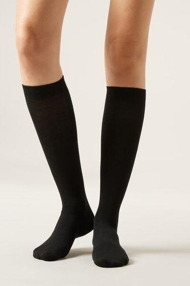 Long Satin Cotton Socks