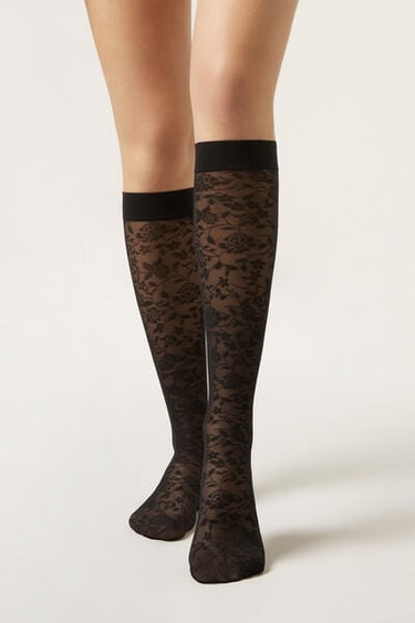 Lace Knee-High Socks