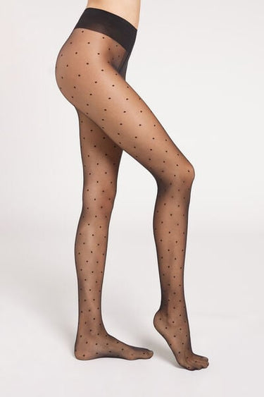 Sheer polka dot tights