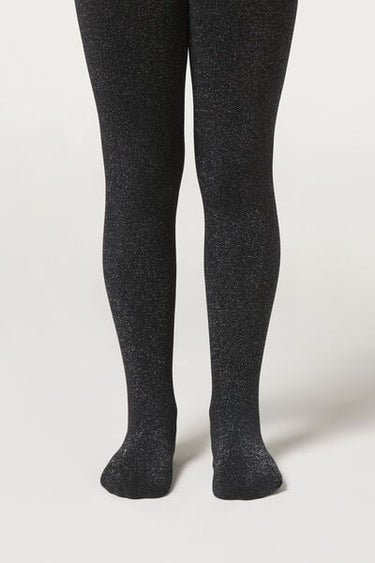 Girls' Thermal Tights with Glitter