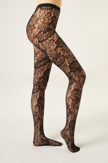 Floral Fishnet Tights