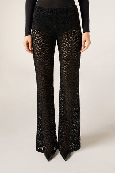 Flared Trousers in Lace