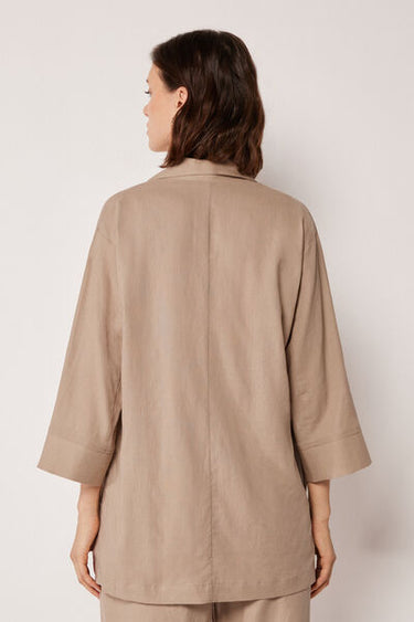 Looser Fit Blazer with Linen
