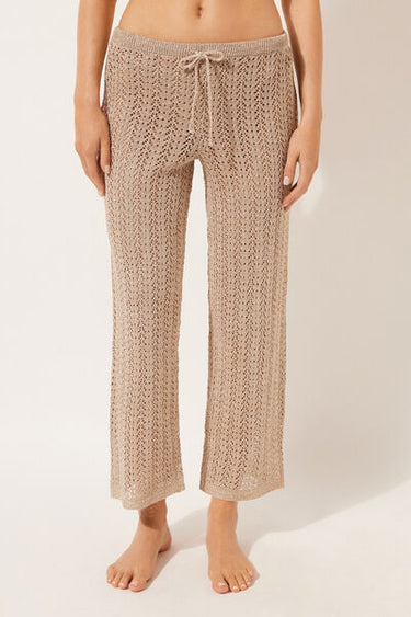 Lamé Crochet Trousers