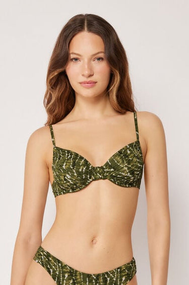 Balconette Bikini Top Natural Tie-Dye
