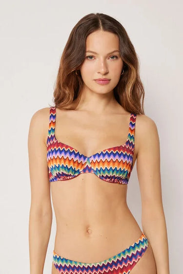 Balconette Bikini Top Vibrant Chevron