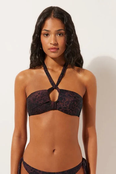 Bandeau Bikini Top Dark Animalier