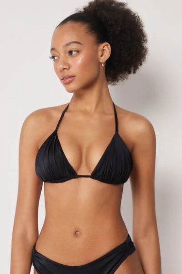 Triangle Bikini Top Shiny Satin