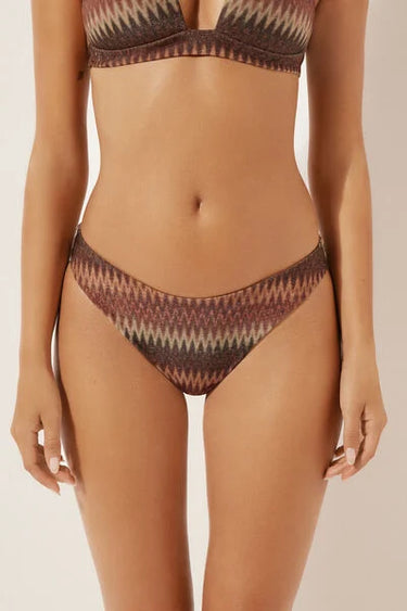 Brazilian Bikini Bottoms Golden Chevron