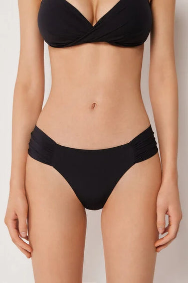Ruched Brazilian Bikini Bottoms Premium Fit