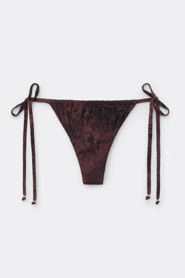 Tie Brazilian Bikini Bottoms Dark Animalier