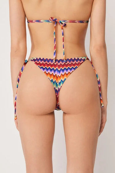 Tie Brazilian Bikini Bottoms Vibrant Chevron