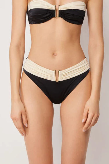 High-Waisted Bikini Bottoms Elegant Bicolor