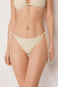 Tie Bikini Bottoms Sequin Net