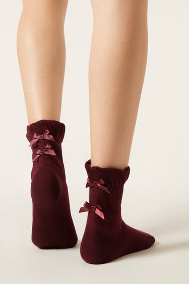 Gathered Bow Socks