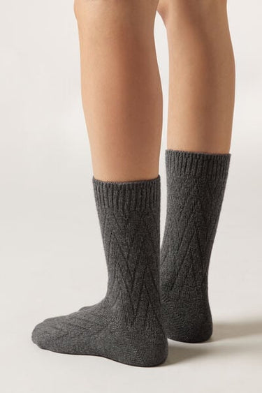 Patterned Socks with Cashmere