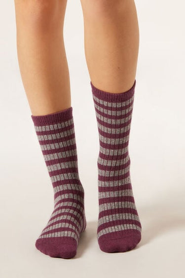 Striped Socks with Cashmere