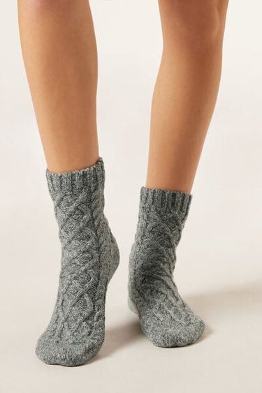 Cable-Patterned Socks