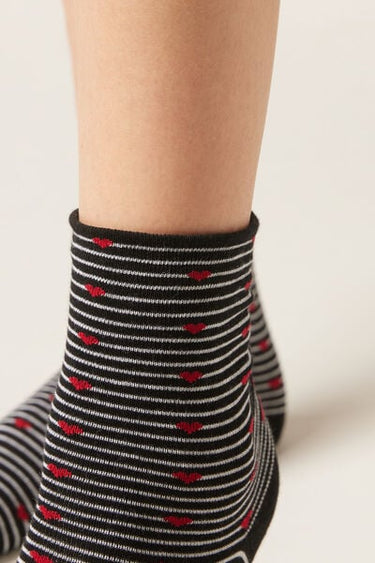 Stripe and Heart Socks