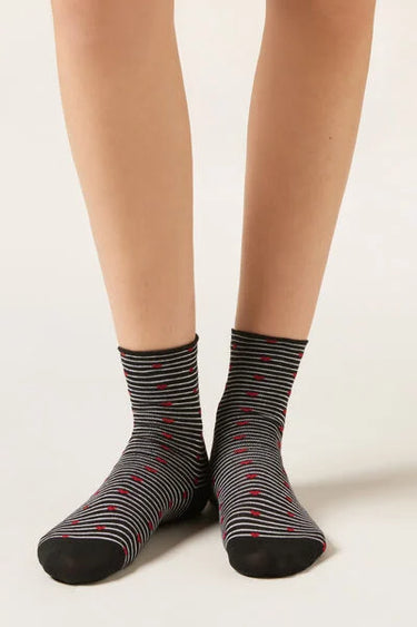 Stripe and Heart Socks