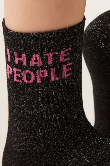 Glitter Text Socks