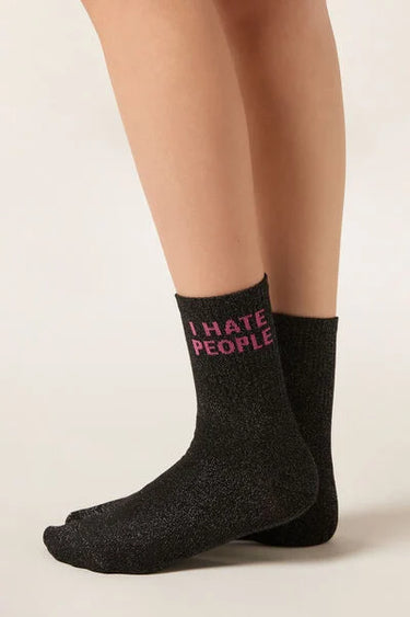 Glitter Text Socks