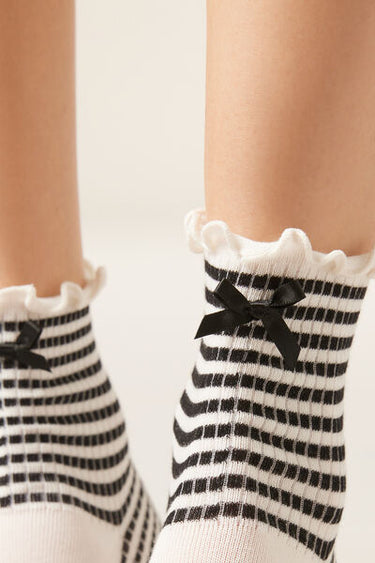 Striped Socks with Bow