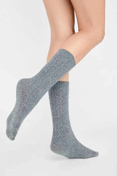 Cable-Patterned Socks with Cashmere