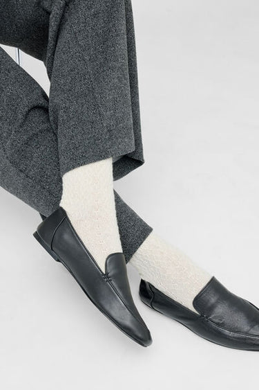 Cable-Patterned Socks with Cashmere