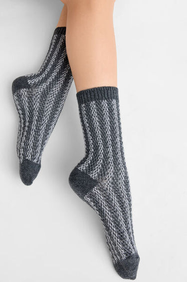 Two-Tone Socks with Cashmere