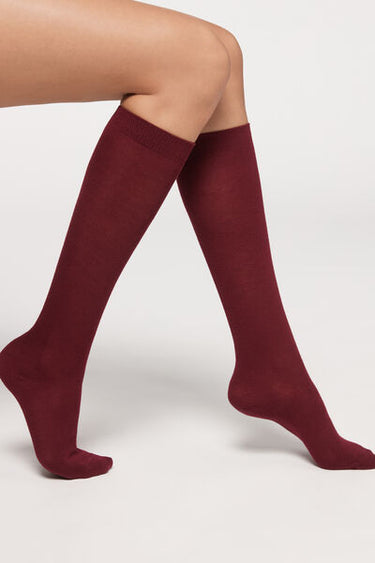 Wool and cotton long socks