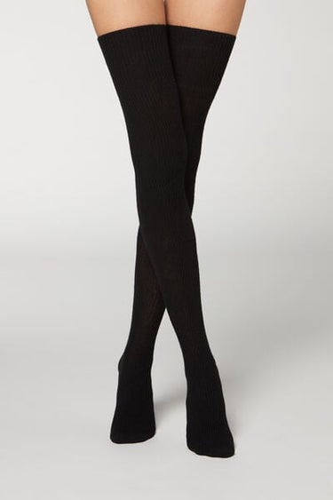 Ribbed Cashmere Over-the-Knee Socks
