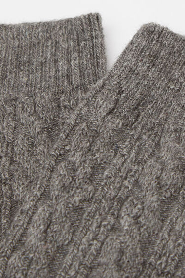 Cable Pattern Cashmere Long Socks