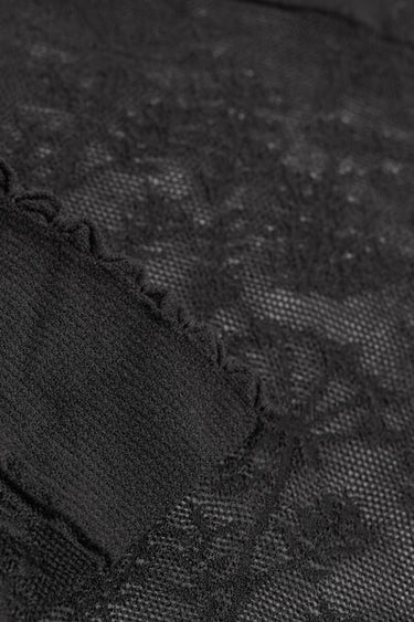 Floral-Patterned Mesh Knee-Highs Socks