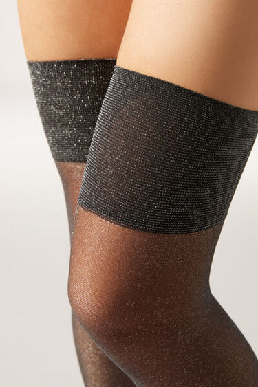 Glitter 20 Denier Sheer Over-the-Knee Socks