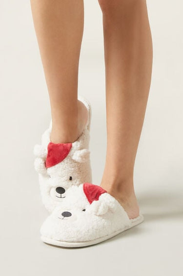 Soft Christmas Teddy Slippers