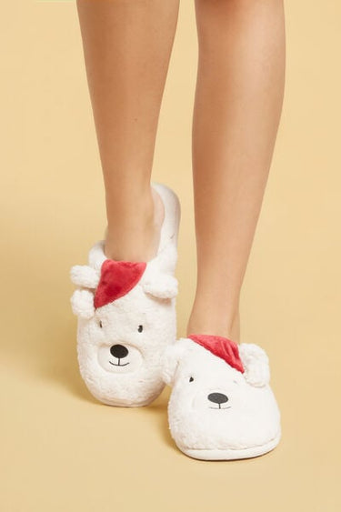 Soft Christmas Teddy Slippers