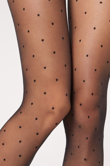 Sheer polka dot tights